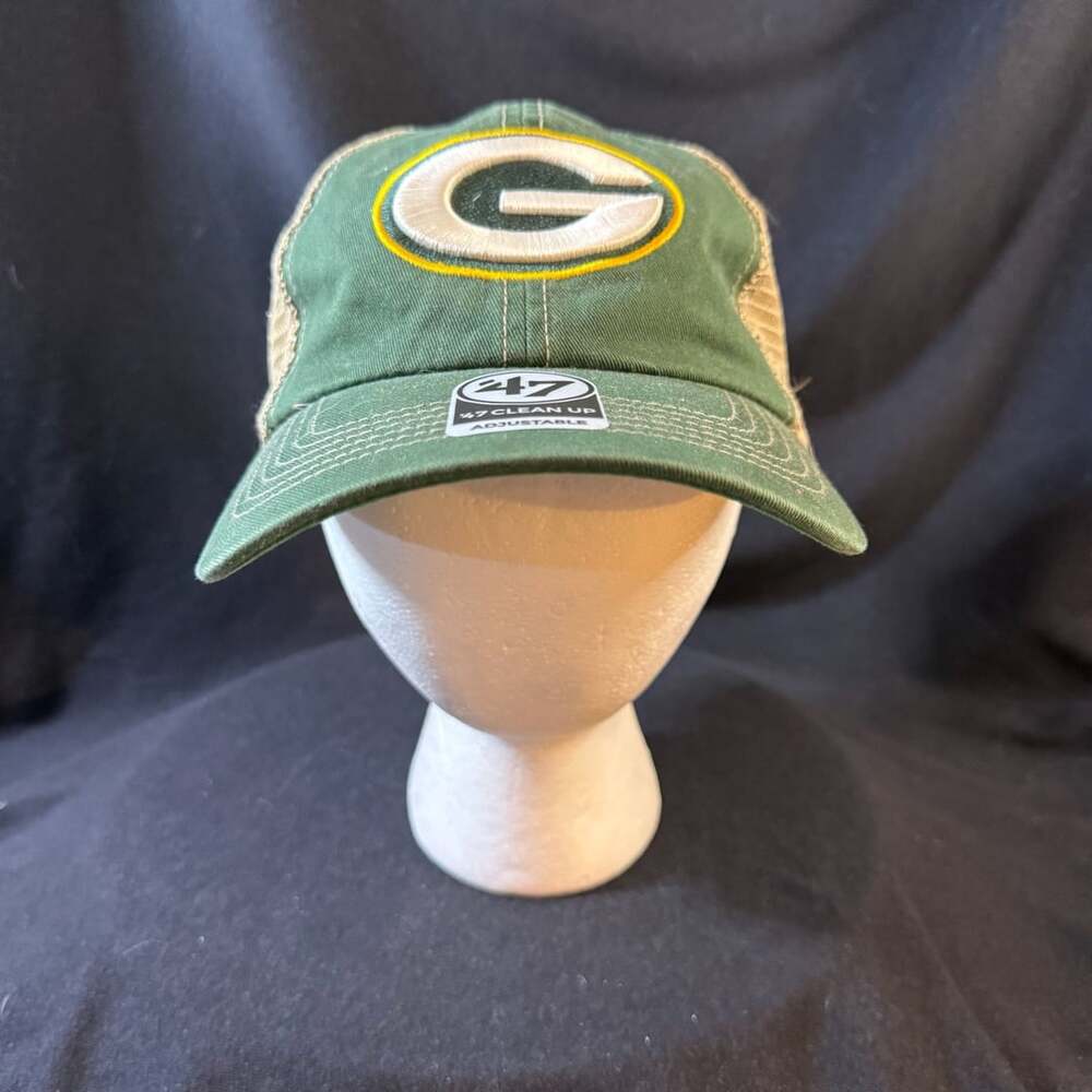 '47 Green Bay Packers Clean Up Adjustable Trucker Hat Green Natural